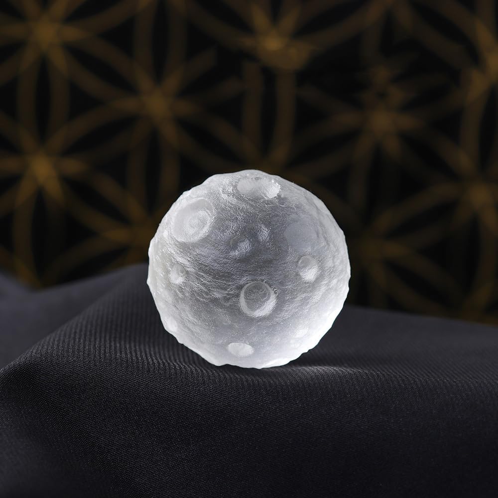 Luna de cuarzo transparente LVTFCO de cristal natural para coleccionismo y enseñanza espacial