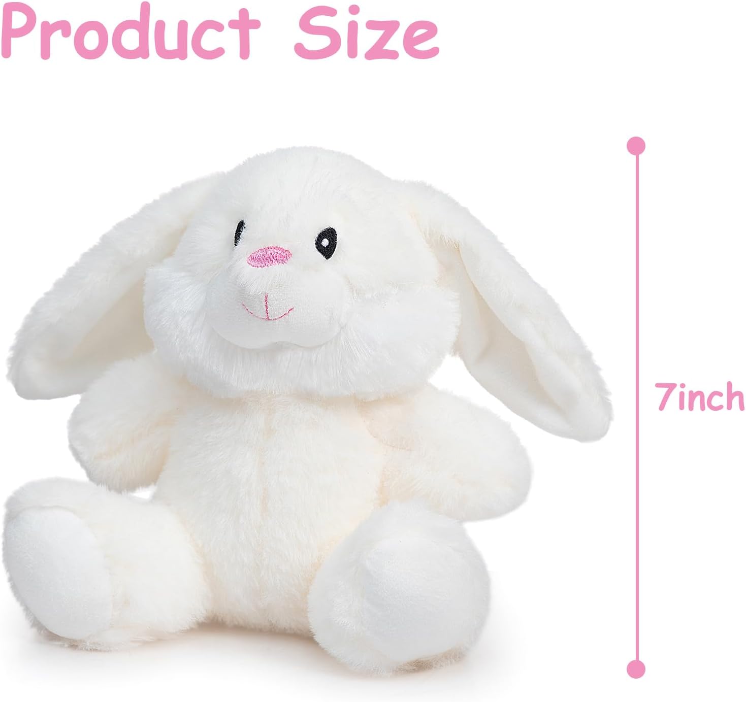 HollyHOME Bunny Stuffed Animal, Easter Bunny Plush Toys, Soft and Cuddly Stuffed Rabbit Easter Gift for Kids Baby Girls 7inch White
