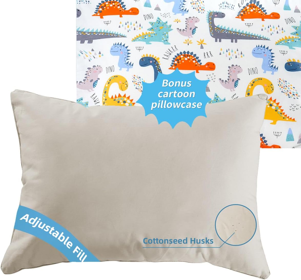 Organic Kids Pillow + Adjustable Memory Foam Pillow