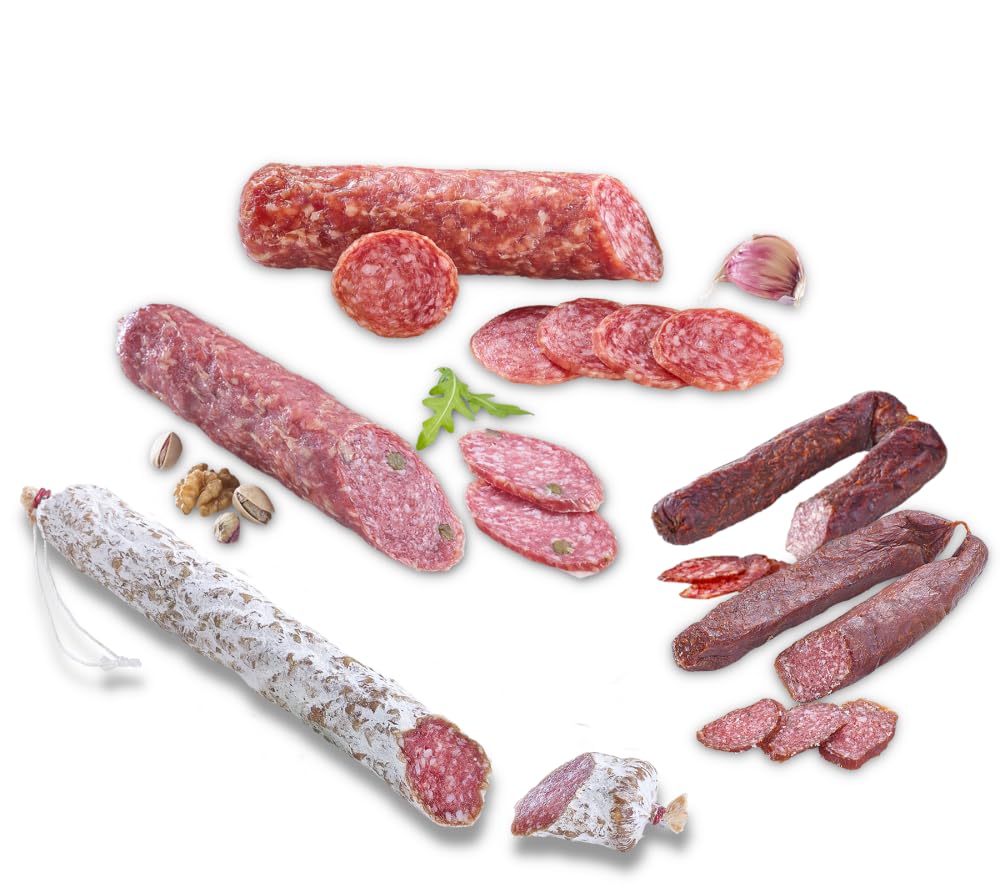 Almgourmet - Wurstspezialitäten mit 5 Produkten (810g) - u.a. italienische Salami und Kaminwurzn - deftig und würzig