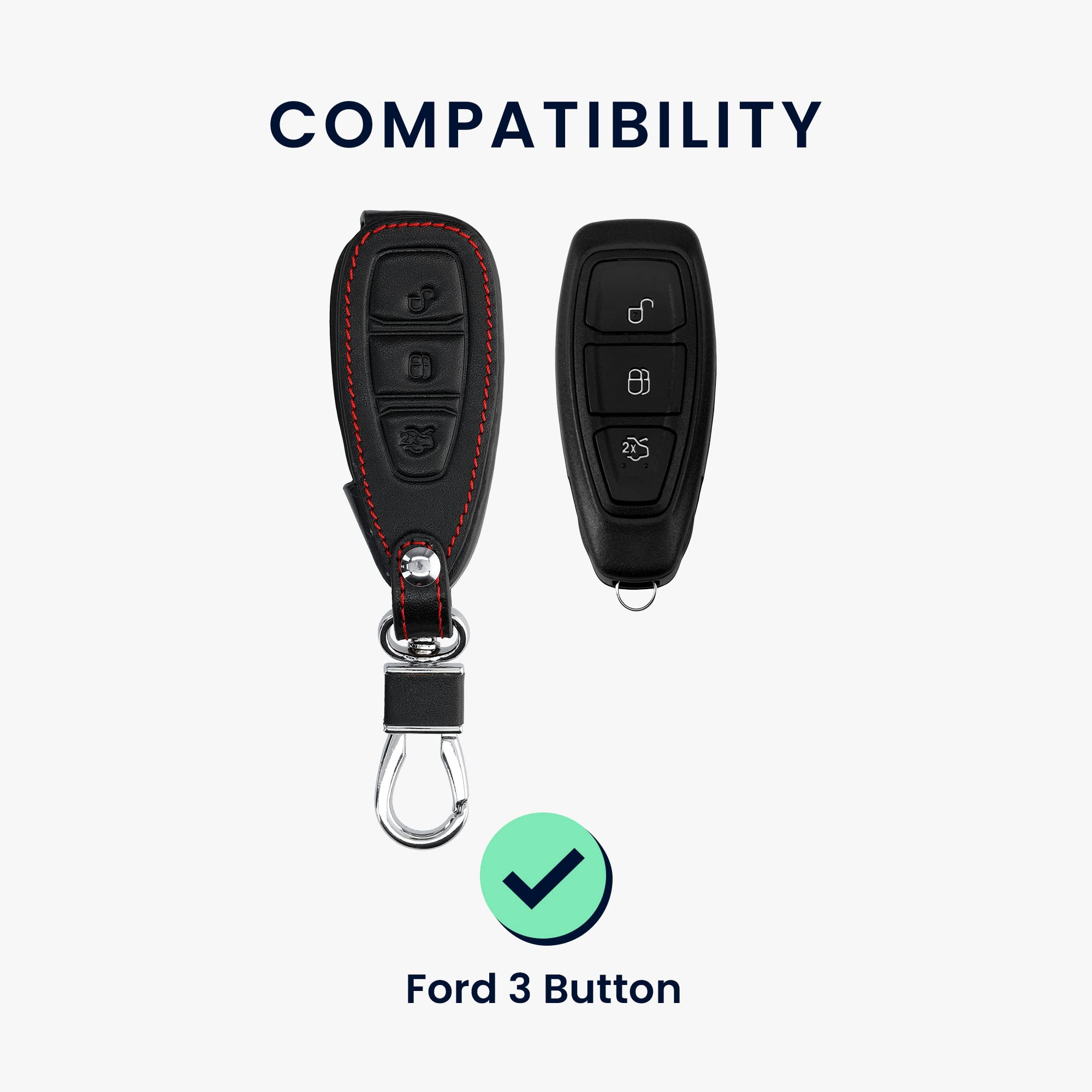 kwmobile Custodia Compatibile con Ford con 3 tasti Keyless Go - Cover Chiavi Auto Protezione Copri Telecomando - Copri Chiave Copertura Don't touch my Key