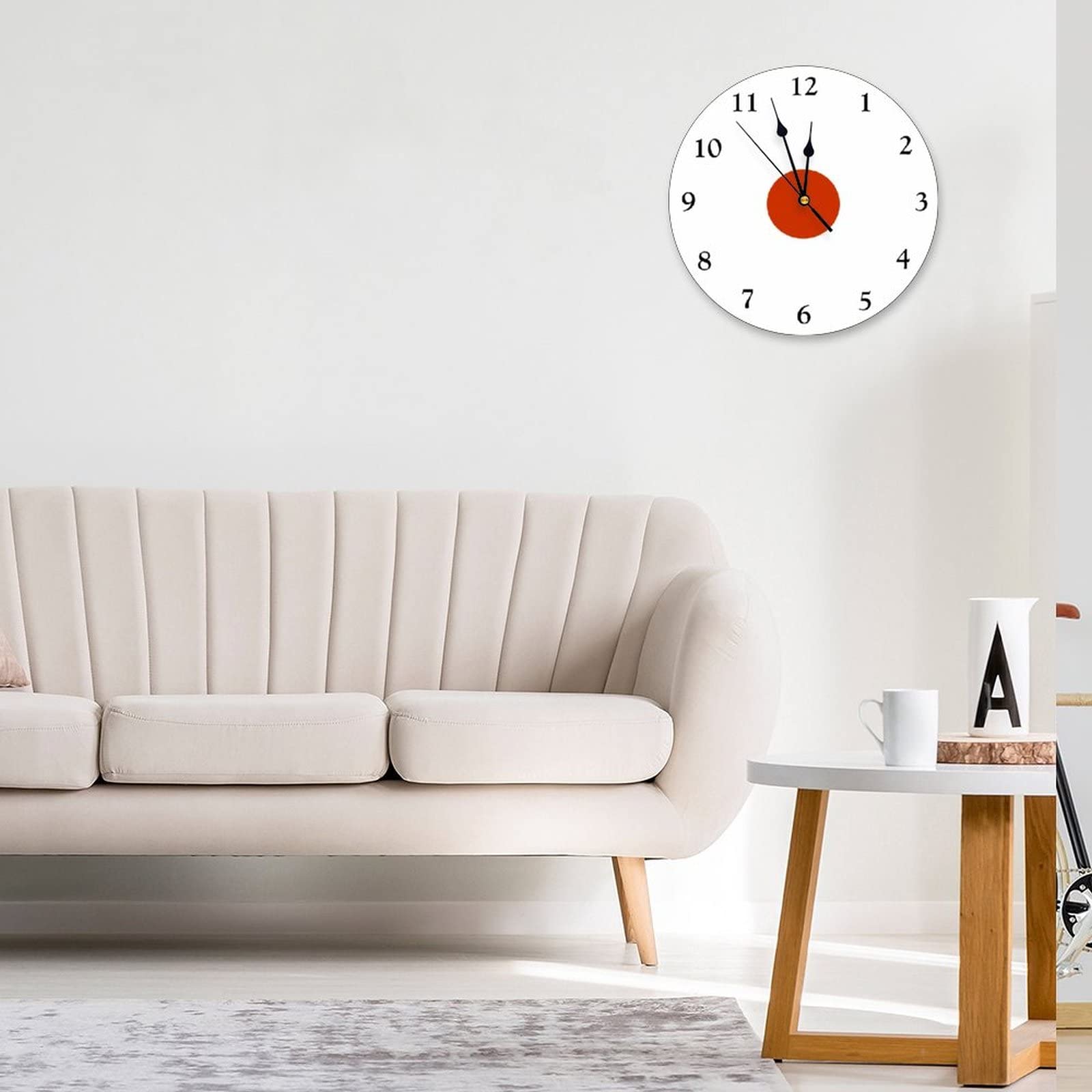 Wandklok Rond - Gehard Glas - Zacht Beige Marmer