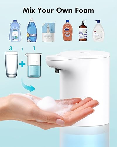 Miniatura 6 de Dispensador automático de jabón sin contacto, dispensador de jabón sin contacto IPX6 a prueba de fugas con sensor infrarrojo mejorado, dispensador