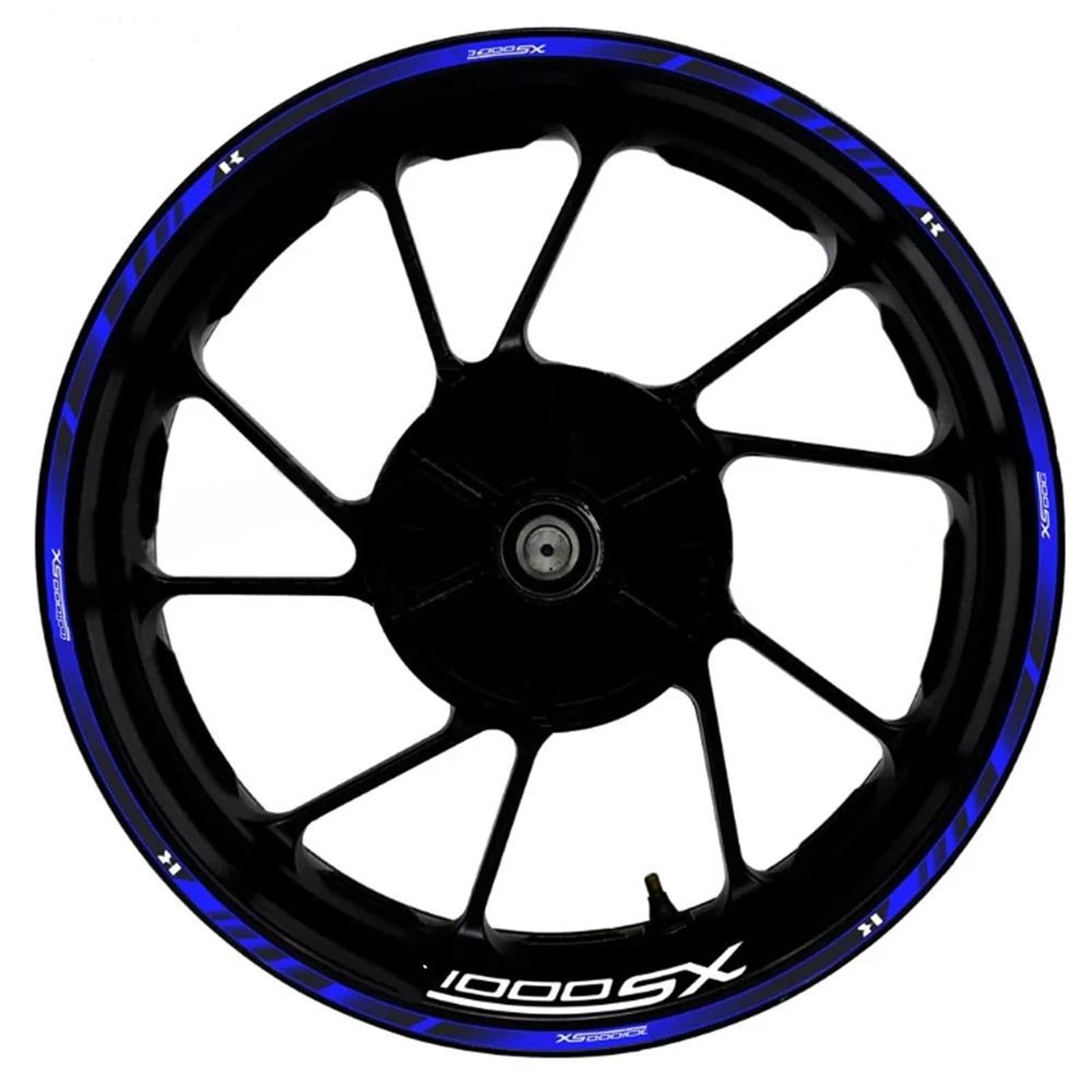 for Kawasaki for Ninja Z1000SX 17 Inch Motorcycle Front Rear Decal Wheel Hub Waterproof Reflective Rim Stickers Decorative(Color3)