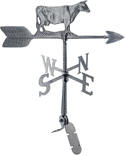 Veleta de vaca - 6 colores disponibles - Veleta para exteriores - Decoración de techo de metal - Soporte incluido (4 a elegir) - Veleta de aluminio