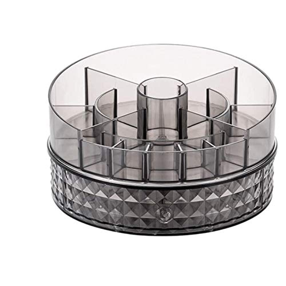 Rotating cosmetic storage box portable transparent skin care product storage box desktop bathroom dressing table round storage box-A
