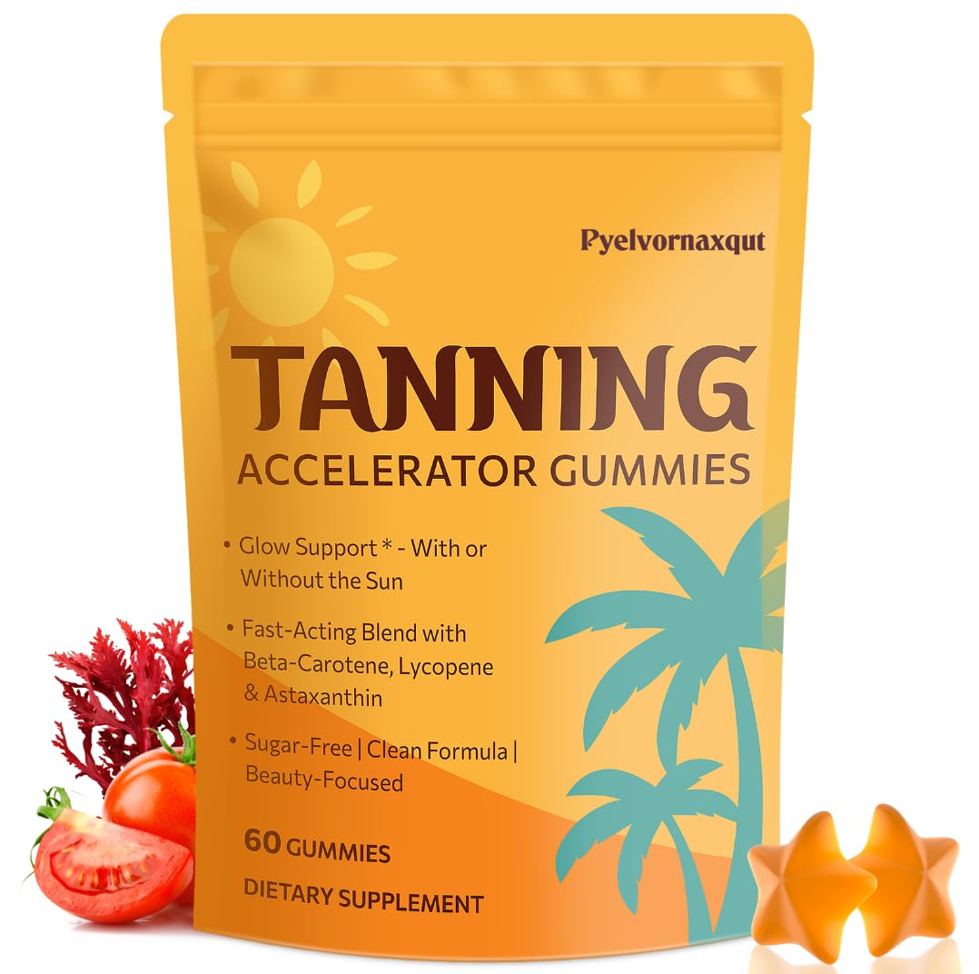 Tanning Gummies with Astaxanthin – Golden Glow & Skin Radiance – 60 Count 60 Count (Pack of 1)