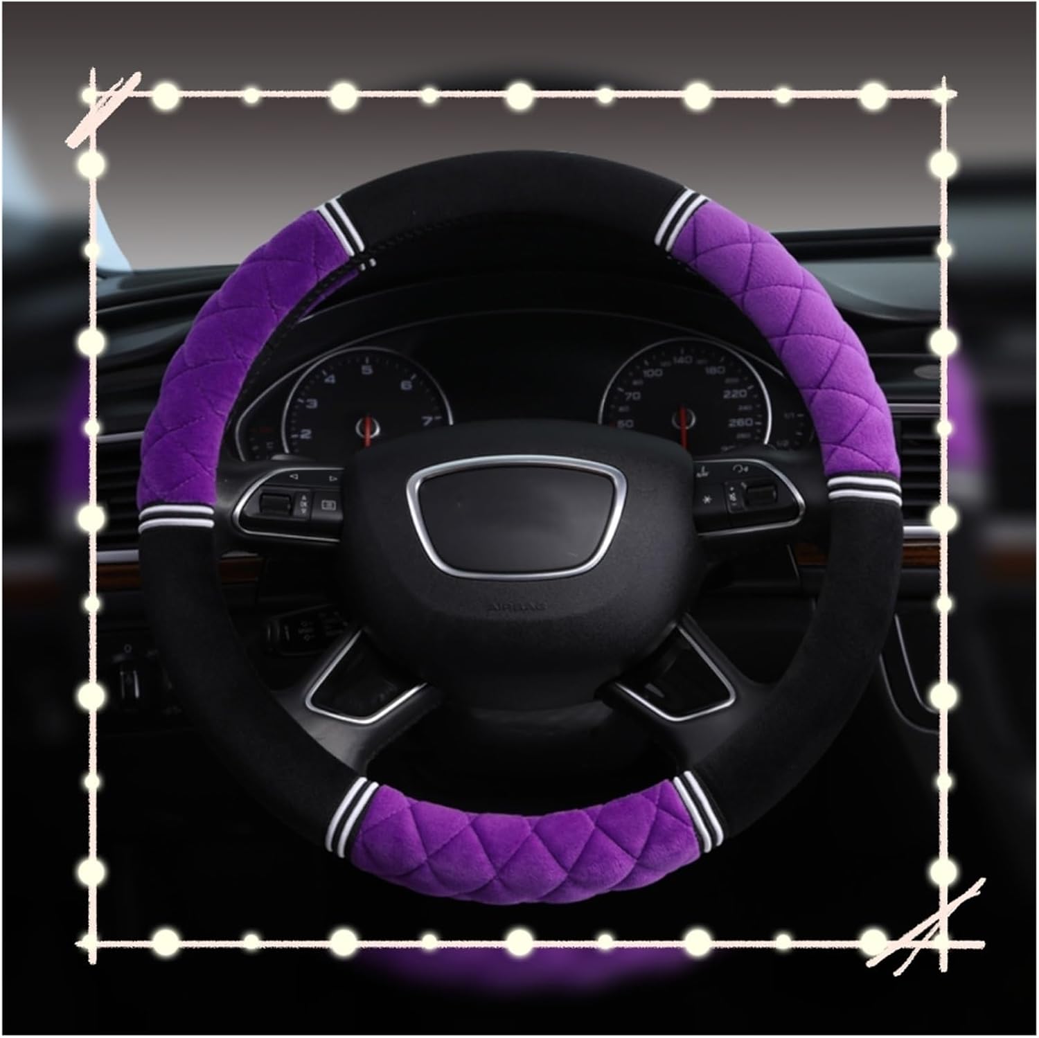 Car Steering Wheel Cover for Car Steering Wheel Cover Plush Car Interior Comfortable Hand Feeling Easy to Install (Color : 14#)