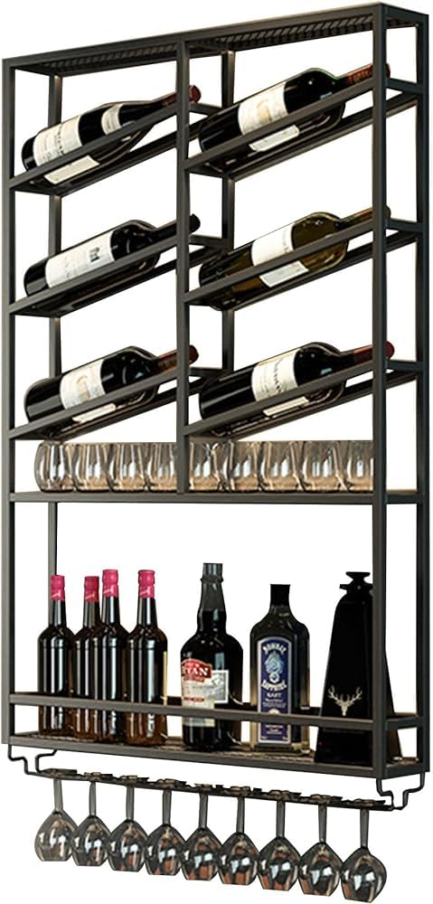 Présentoir moderne en fer pour bouteilles de vin style haut de gamme