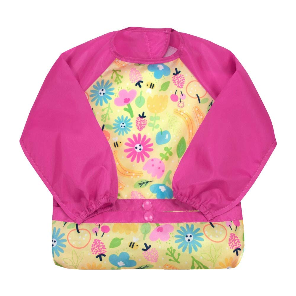 Green Sprouts Snap & Go Easy-Wear Long Sleeve Bib 12-24M Bee, of — image 1