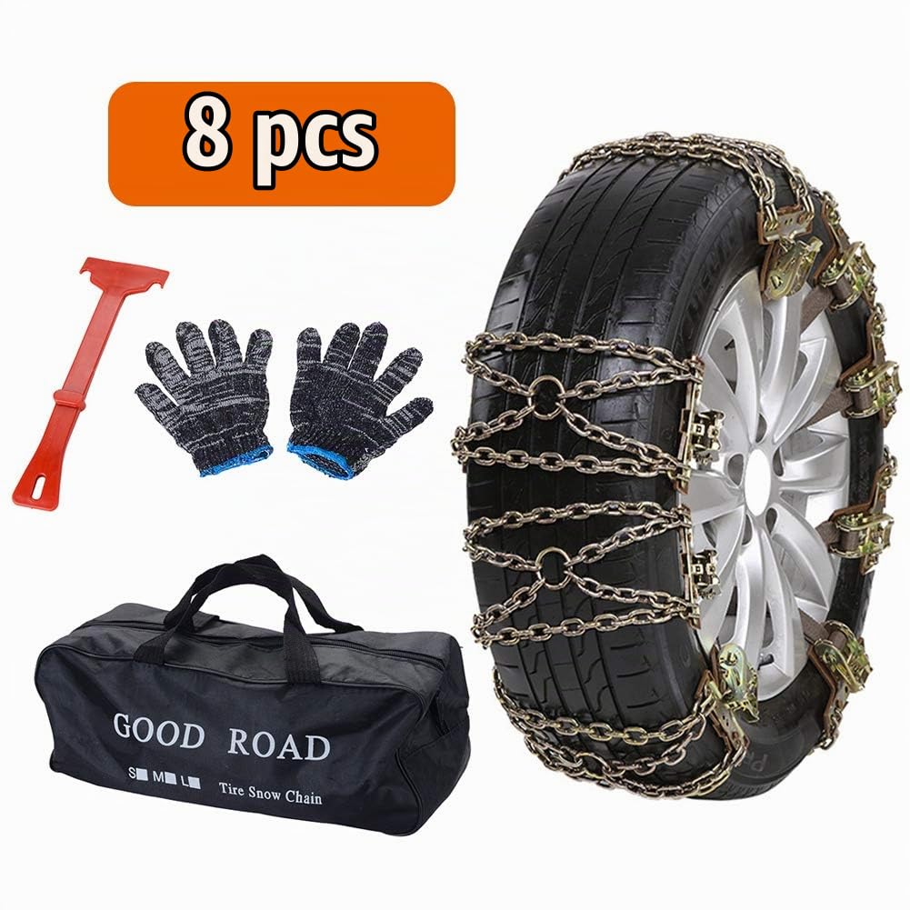 Blueshyhall Chaîne à neige de voiture Chaînes antidérapantes universelles pour voiture SUV Car, Lot de 8