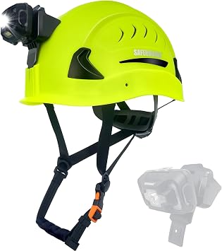 SAFEBUILDER G2C+H Type 2 Class C Hard Hats with Headlight Safety Helmet with Headlamp Vented Construction Work at Height Rescue Industrial ANSI