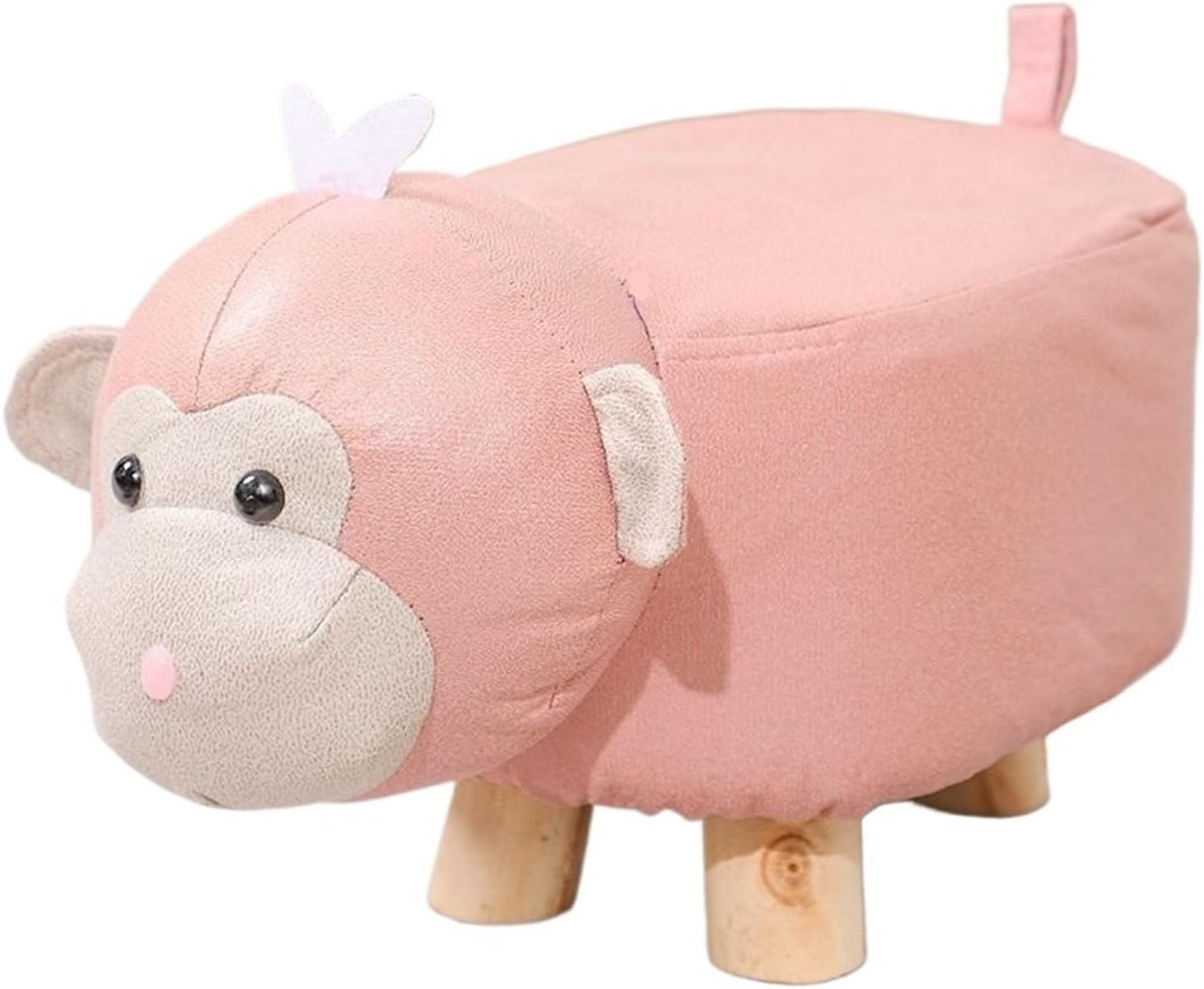 Elephant Animal Stool Creative Solid Wood Cartoon Ornament(Blue Lamb)