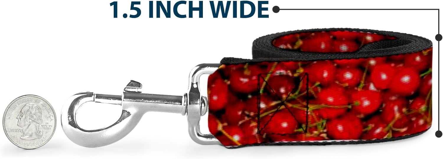 Dog Leash Fresh Cherries Stacked 6 Feet Long 1.0 Inch Wide