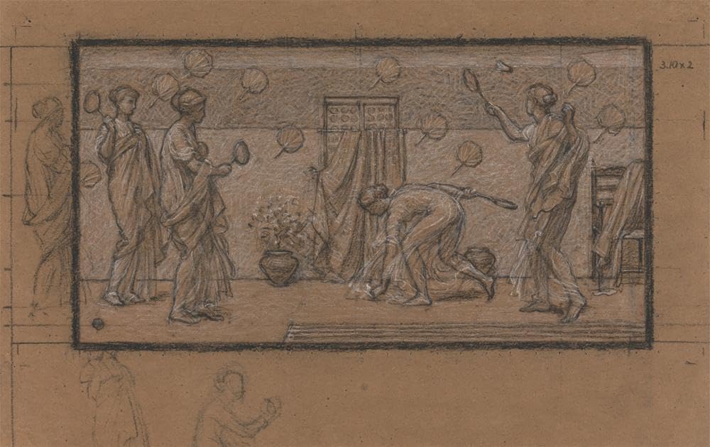Albert Joseph Moore 24x17 Black Modern Framed Art Print Titled: Study for Battledore and Shuttlecock (Ca. 1871)