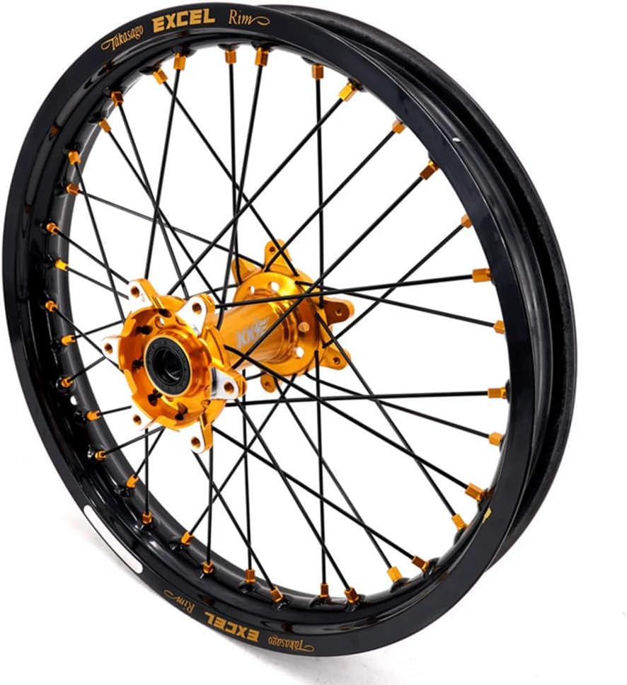 KKE 1.6 * 21 & 2.15 * 18 E-moto Electric Dirtbike Wheels Takasago EXCEL Rims Fit SurRon Ultra Bee 2023-2025 Gold