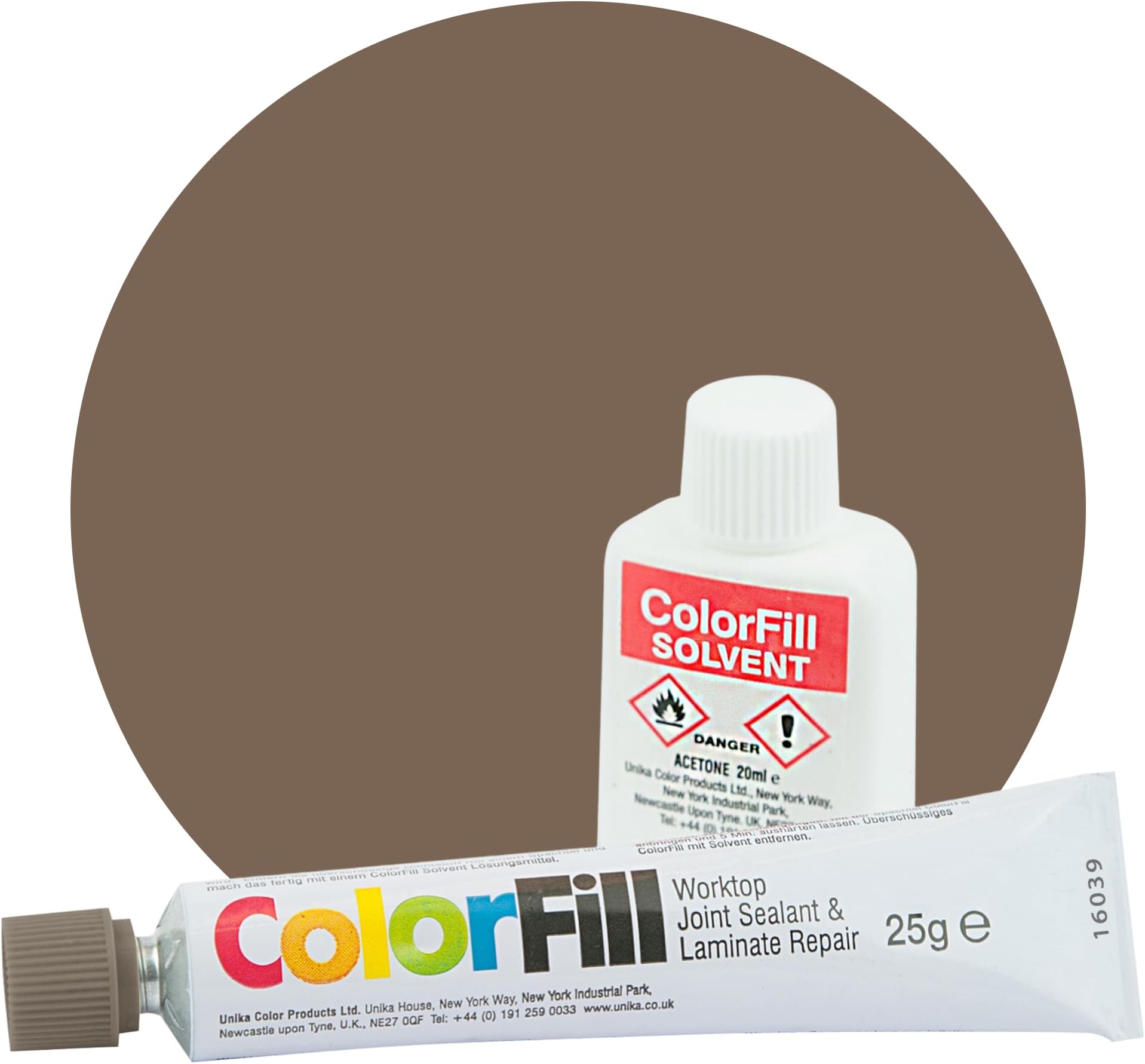 ColorFill Worktop Joint Sealant/Repairer and Solvent - Mocha Brown (CF036)