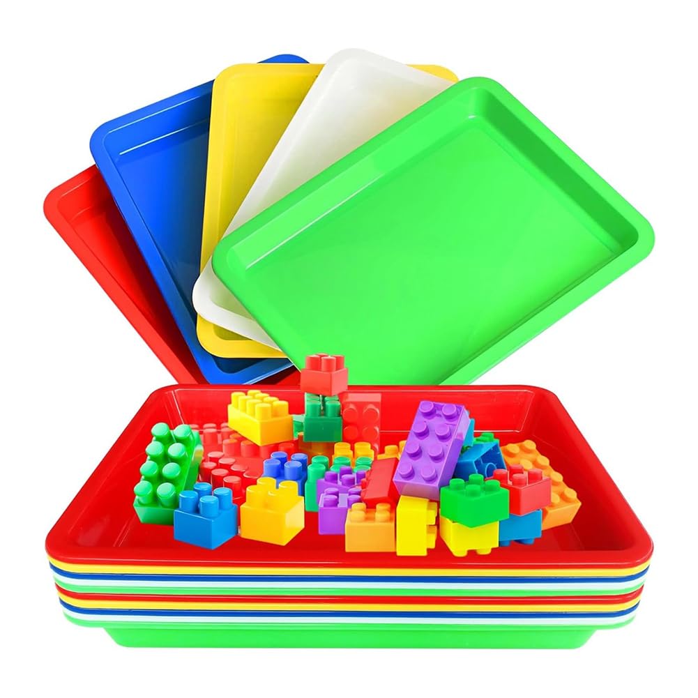 10 Plateaux d'art en Plastique Multicolores pour Activités et Peinture