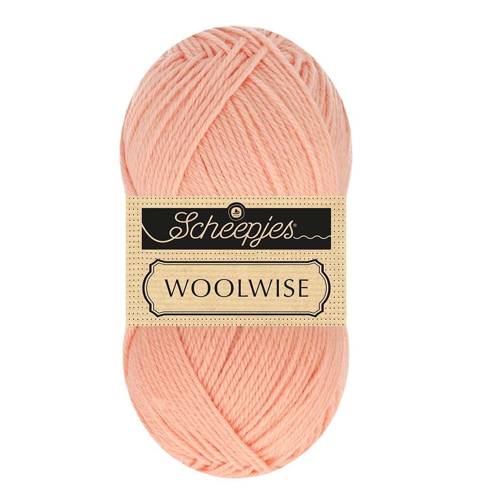 Scheepjes Woolwise 100g - 720 Apricot, Premium Superwash Merino Yarn, Pink, 1x100g
