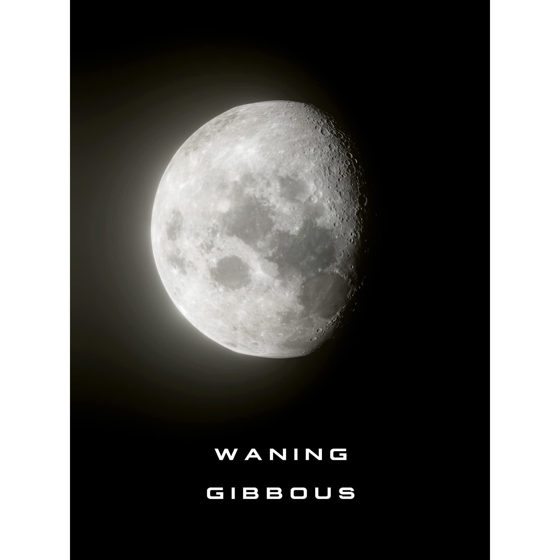 Artery8 Phases of the Moon Astronomy Waning Gibbous Lunar Space Extra Large XL Wall Art Poster Print