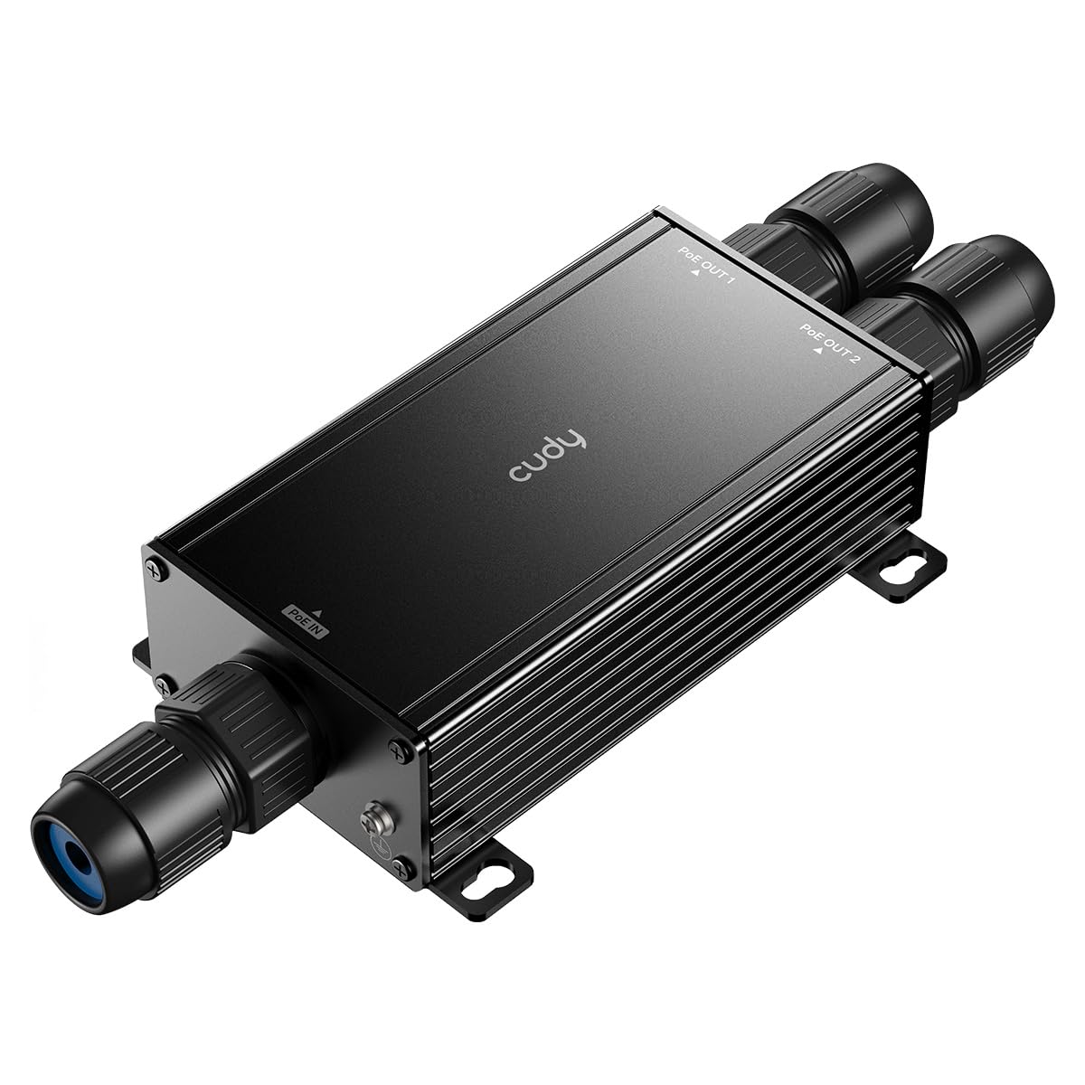 2 Channel Gigabit Outdoor PoE Extender，2 Output PoE Ports, IP67 Waterproof, 10/100/1000Mbps, PoE Repeater/PoE Amplifier/PoE Booster, Wall-Mount, Comply with 802.3bt / 802.3at / 802.3af