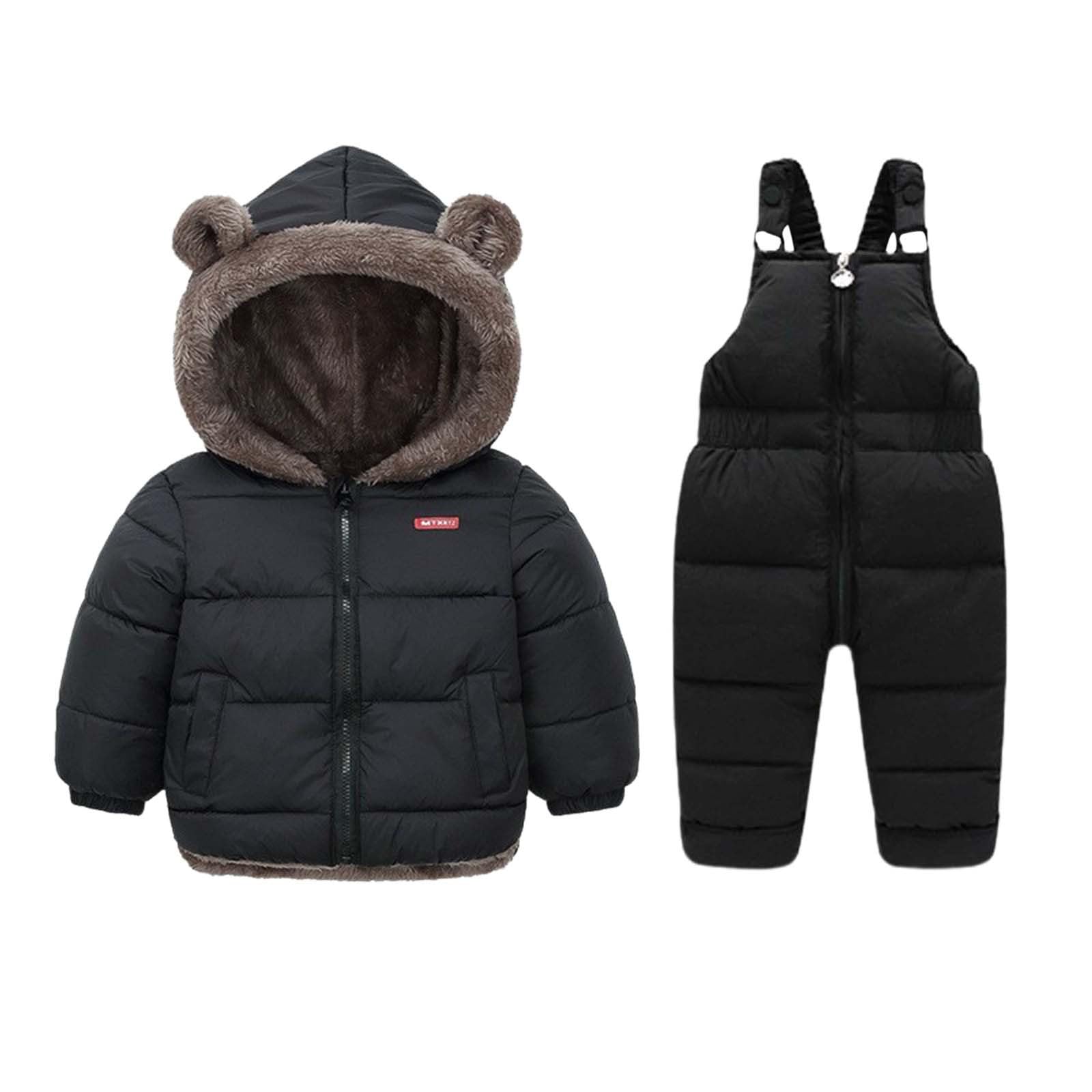 Generisch Tuta termica da neve invernale per bambini e bambine, isolata, imbottita, tuta con giacca, calda e accogliente, per bambini e bambini, per giocare a freddo
