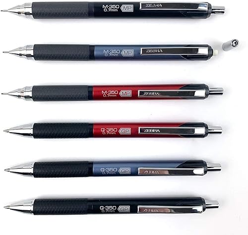 Miniatura 6 de Zebra Pen Paquete de 2 bolígrafos de gel G-350, tinta negra, punta media de 0.028 in, barril de metal negro espacial premium, tinta de secado