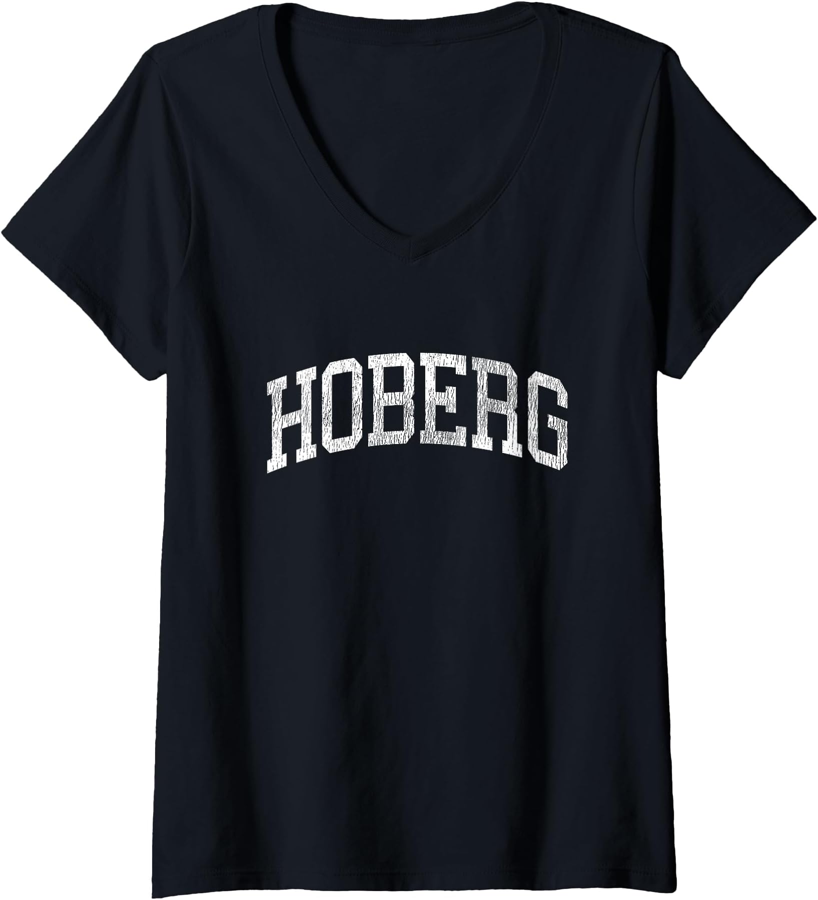 Womens Hoberg Missouri MO Vintage Athletic Sports Design V-Neck T-Shirt