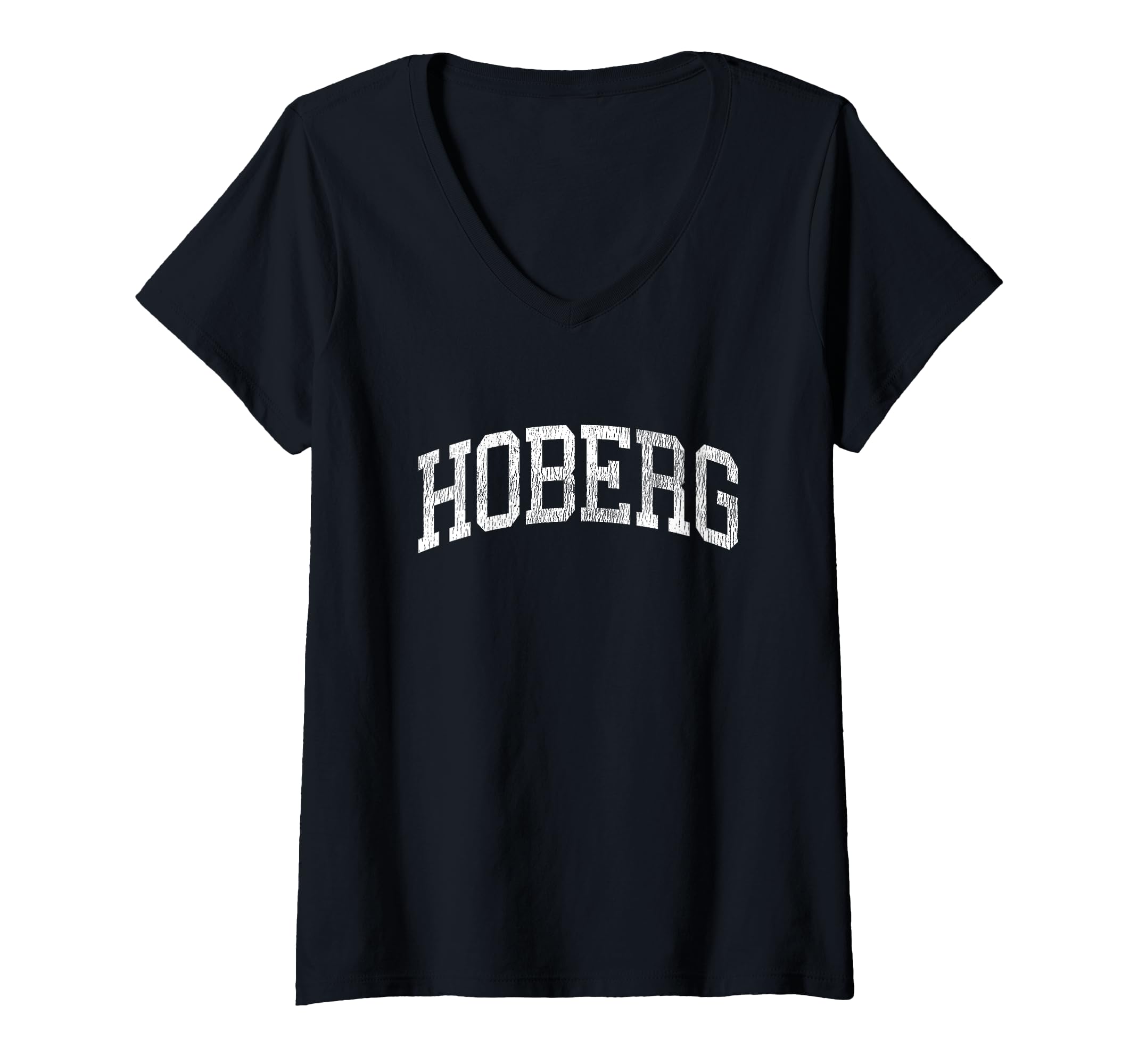 Womens Hoberg Missouri MO Vintage Athletic Sports Design V-Neck T-Shirt