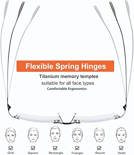 Miniatura 6 de Gafas de lectura bifocales fotocromáticas Gafas de luz anti-azul Gafas de sol de transición sin montura Mujeres Hombres Lectores de sol