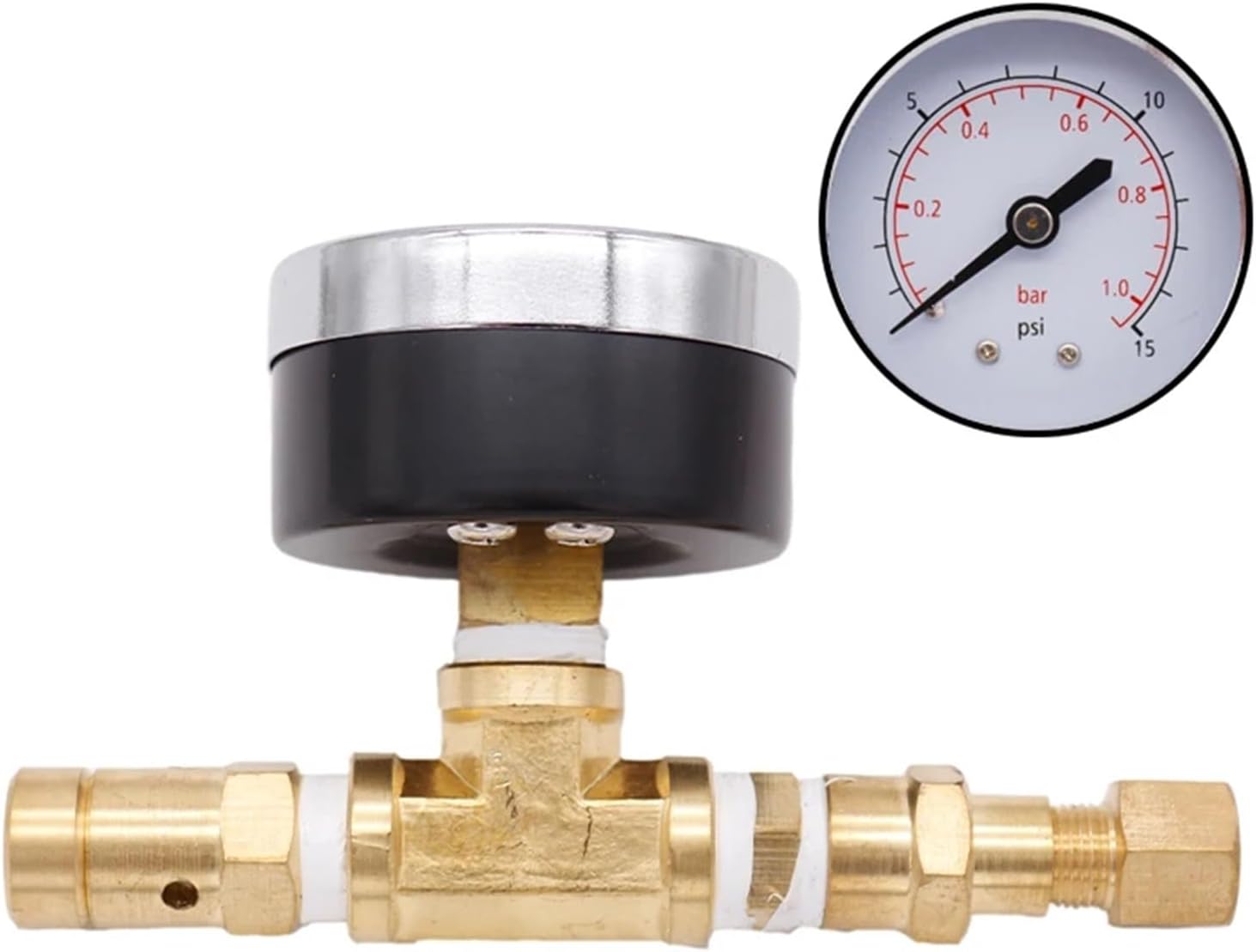 Spunding Valve Adjustable Pressure Relief Valve Assembly with Gauge 0~15/60(0-60 psi)