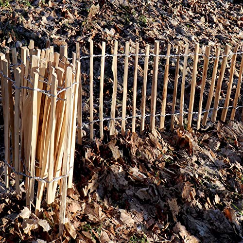 Aquagart Staketenzaun Rollboarder Lattenabstand 4-6cm Gartenzaun Perfekt als Beeteinfassung und Beetumrandung oder Weg Abgrenzung Langlebiger Holzzaun Holz Zaun Rollzaun (5m x 35cm)