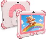 Ascrecem Kids Tablet Android 7 inch Toddler Tablet for Kids with WiFi Dual Camera Parental Control 32G ROM 128G Expand Children's Tablets with Kid Software Educational Games Ages 3 to 14 Years(Purple)