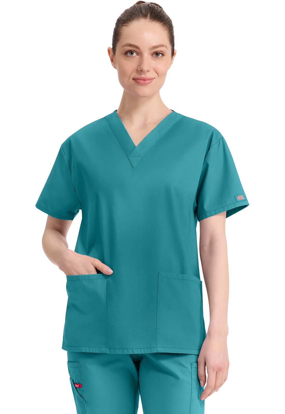 Dickies EDS Signature Scrubs 86706 Missy Fit V-Neck Top Camisa de Traje mdico Hombre (Pack de 1)