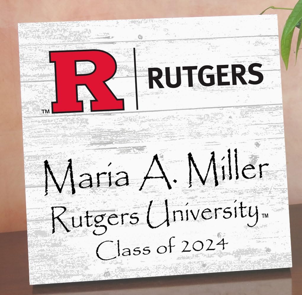 Rutgers University Class Year Plaque with Name - RU Gift for Students, Alumni or Graduation