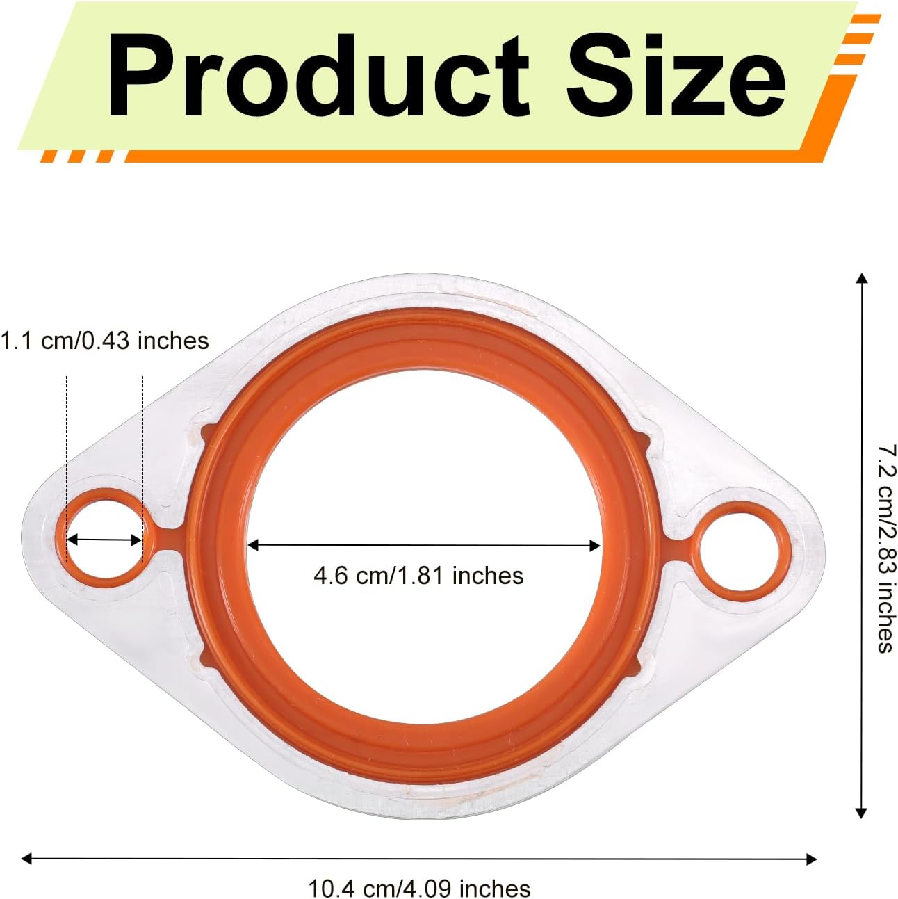 Thermostat Water Neck Housing Gasket, Silicone Thermostat Engine Coolant Water Neck Replacement with 1/8" Aluminum Carrier Compatible with SBC BBC 265 283 305 327 350 383 396 400 427 454 472 500