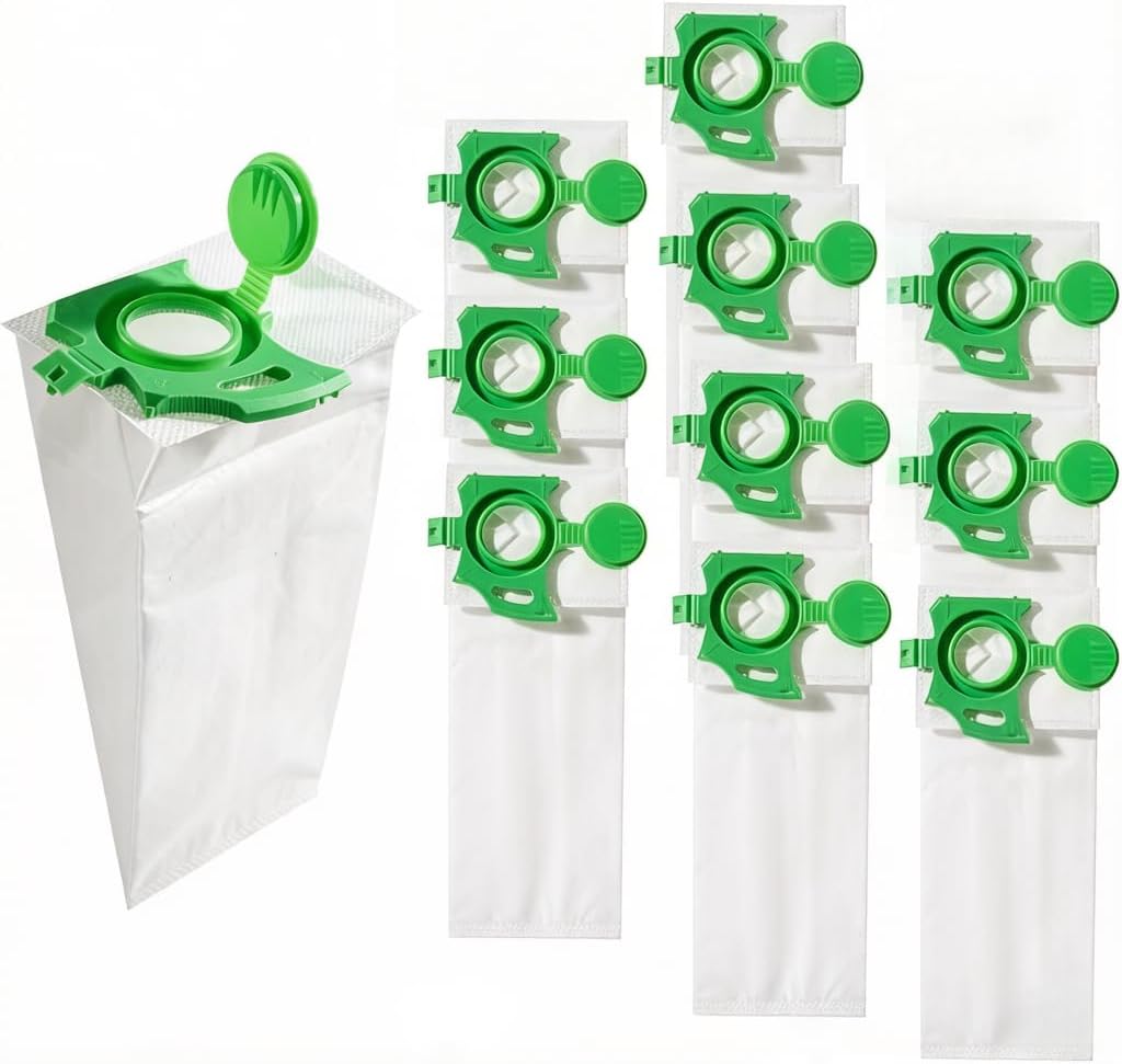 10 Pack Vacuum Bags Compatible with Windsor Axcess 12" 15" & Sebo Felix Series, Replacement for 7029ER 86333980 Filter Bags, 5-Layer Filtration，Self-Sealing, Tear-Resistant