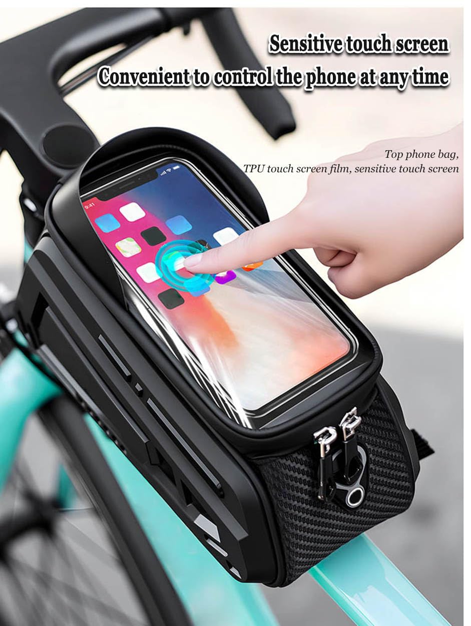 Fahrrad Rahmentasche für Giant AnyRoad Advanced 2019, wasserdichte Fahrradtasche Rahmen Handy mit TPU Sensitivem Touchscreen, Fahrrad Lenkertasche Oberrohrtasche