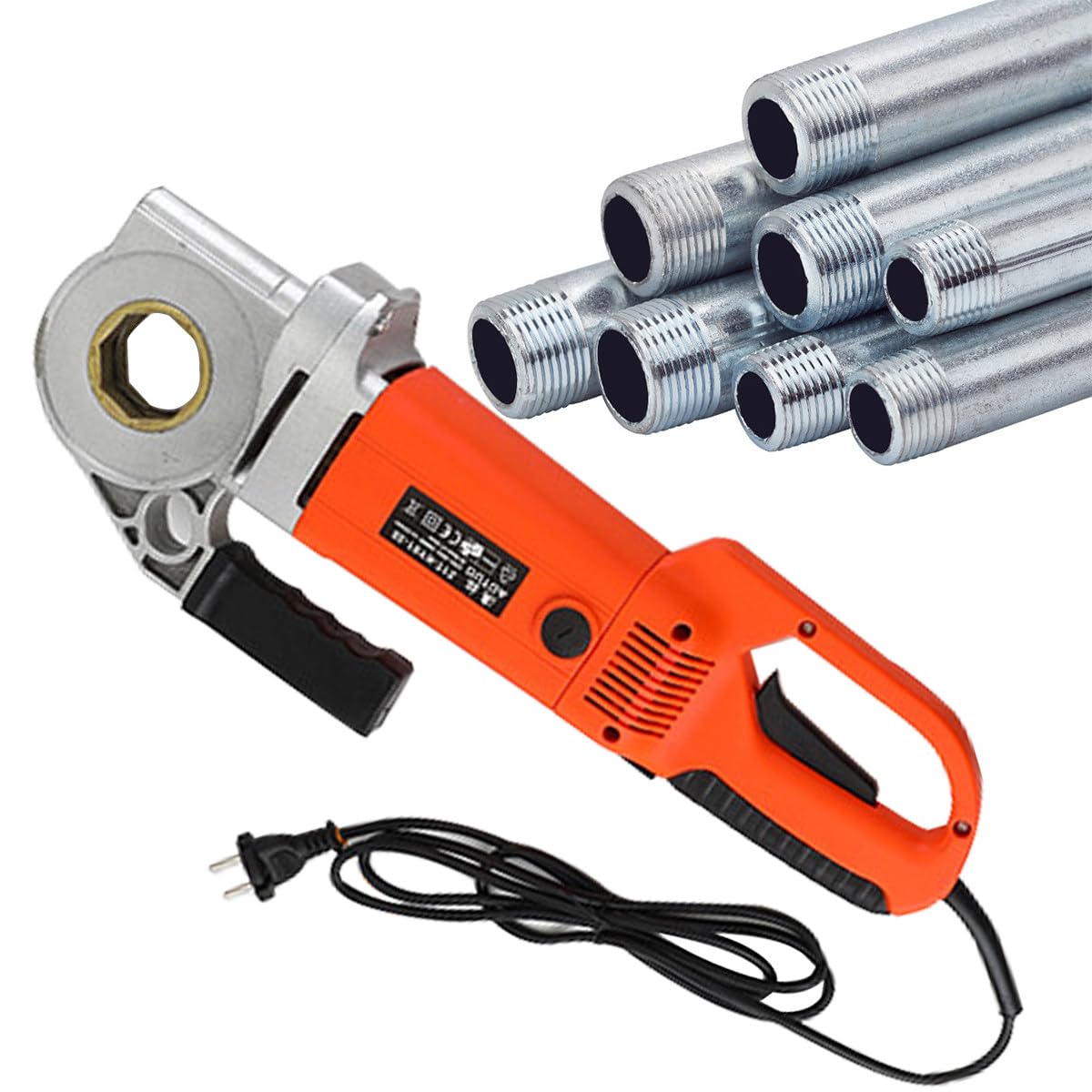 Portable Handheld Electric Pipe Threader Kit with Multiple Dies and Carrying Case for Efficient Pipe Threading, 220V