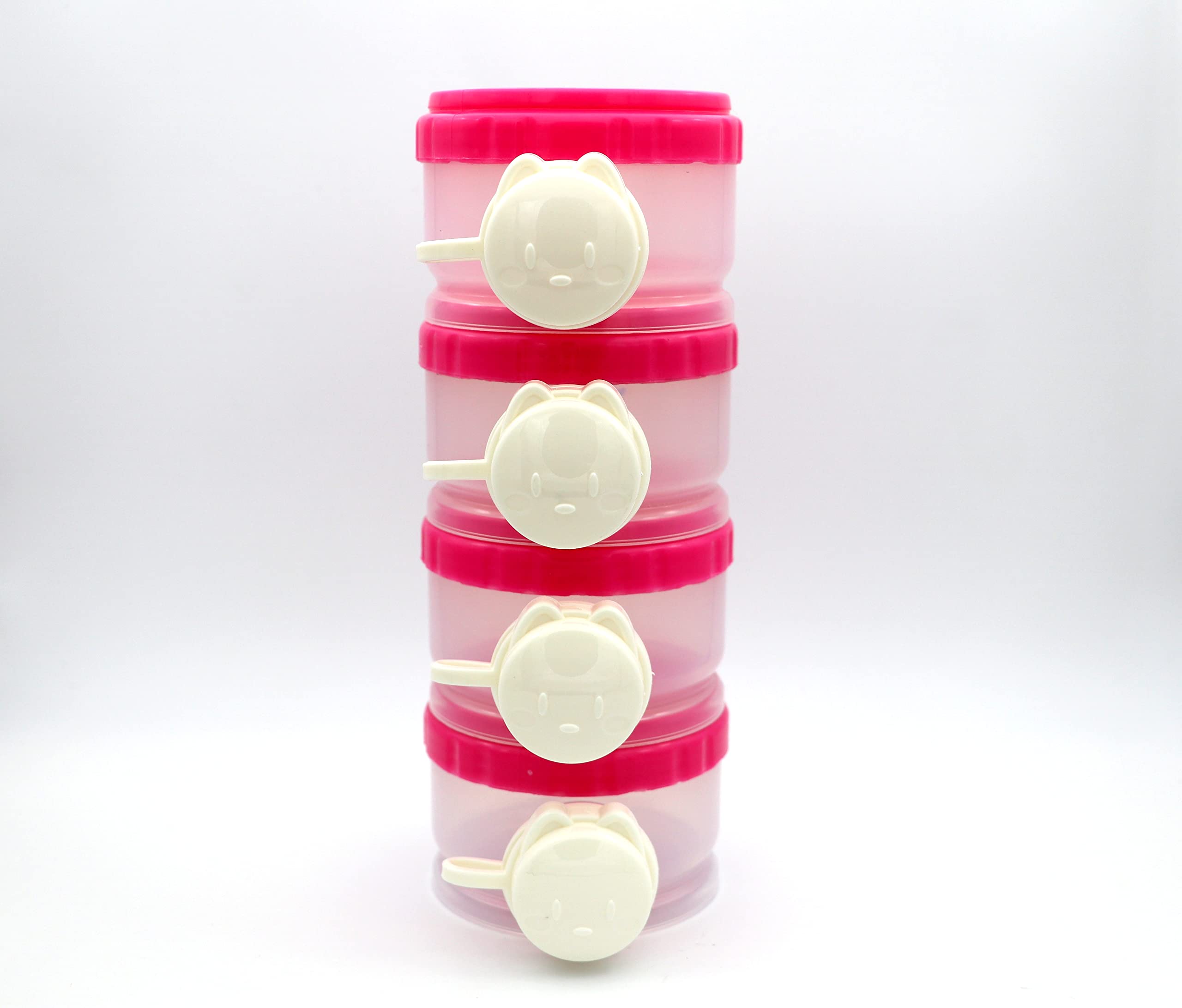 Mommas Baby Milk Powder Container 4 Racks (Red) - 13.5 x 9 x 7.5 cm - BPA Free - Reusable - Practical and Functional - Baby Food Storage Container-picture-33