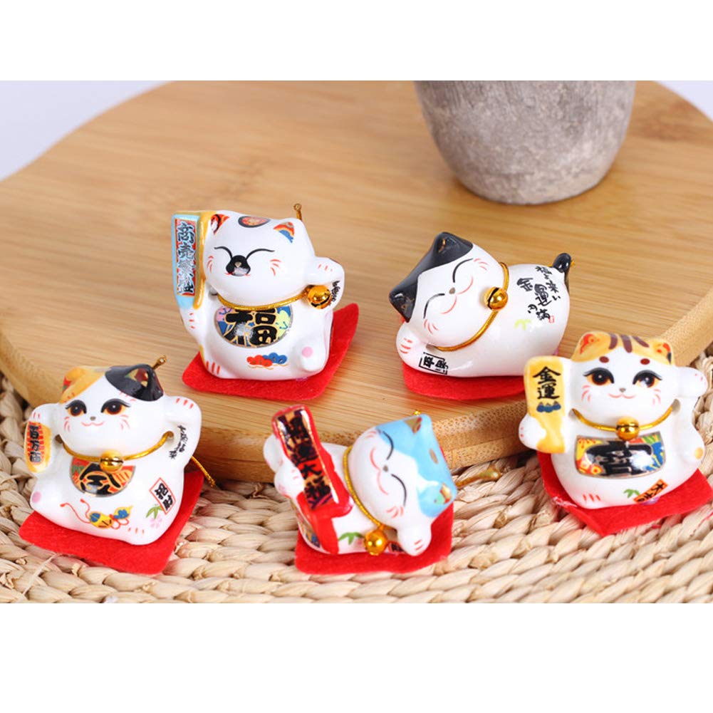 Amazon.com: Porcelain Lucky Cat Maneki Neko Feng Shui Cats Set A10