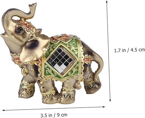 Miniatura 5 de Figura de escritorio de elefante de resina, escultura de animal elegante para decoración de oficina en casa, decoración única de elefante para