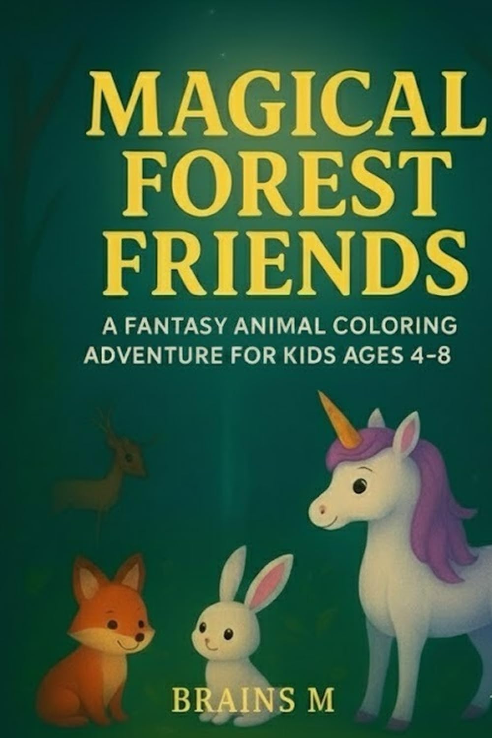 Magical Forest Friends Coloring Book: Fantasy Animals for Kids Ages 4–8