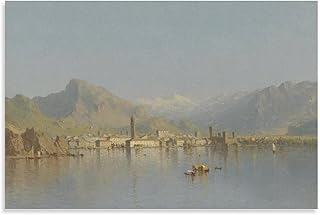 MHART Riva - Lago Di Garda by Sanford Robinson Gifford Art Poster Poster Decorative Painting Canvas Wall Art Living Room Posters Bedroom Painting 16x24inch(40x60cm)