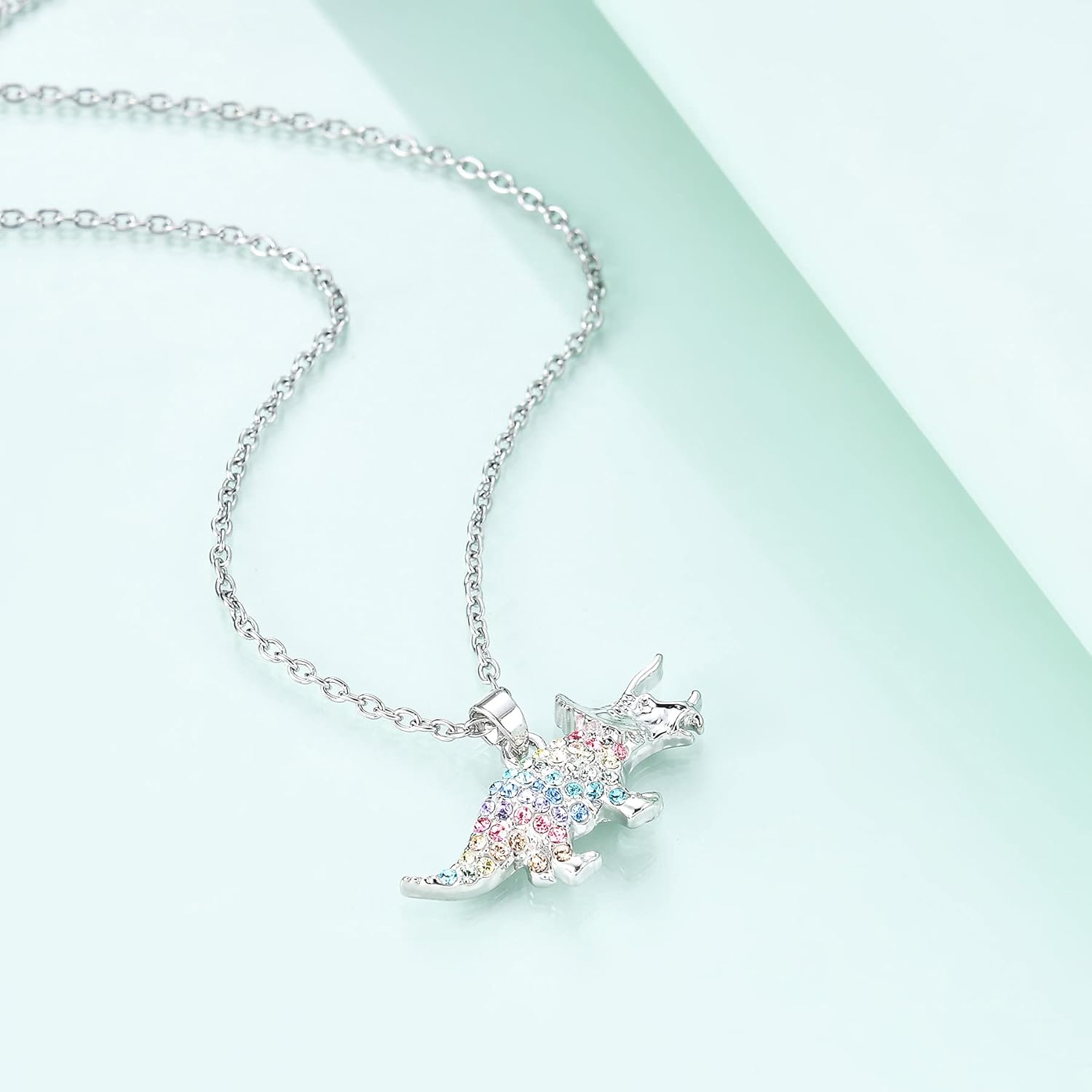 luomart Girls Dinosaur T-Rex Charm Necklace Jewelry Gift,Animal Lover Gifts Pendant for Women - Image 3