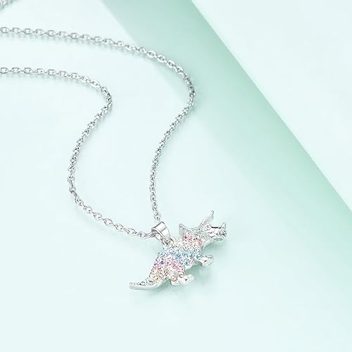 Miniatura 3 de luomart Collar con dije de dinosaurio T-Rex para niñas, regalo de joyería, regalo para amantes de los animales, colgante para mujer