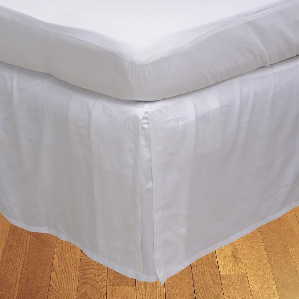 Royal Home Collection Box Pleated 1PC Bed-Skirt (+15 inch) Extra Drop Lenth Full/Double Bed Size, White Solid 600 Thread Count