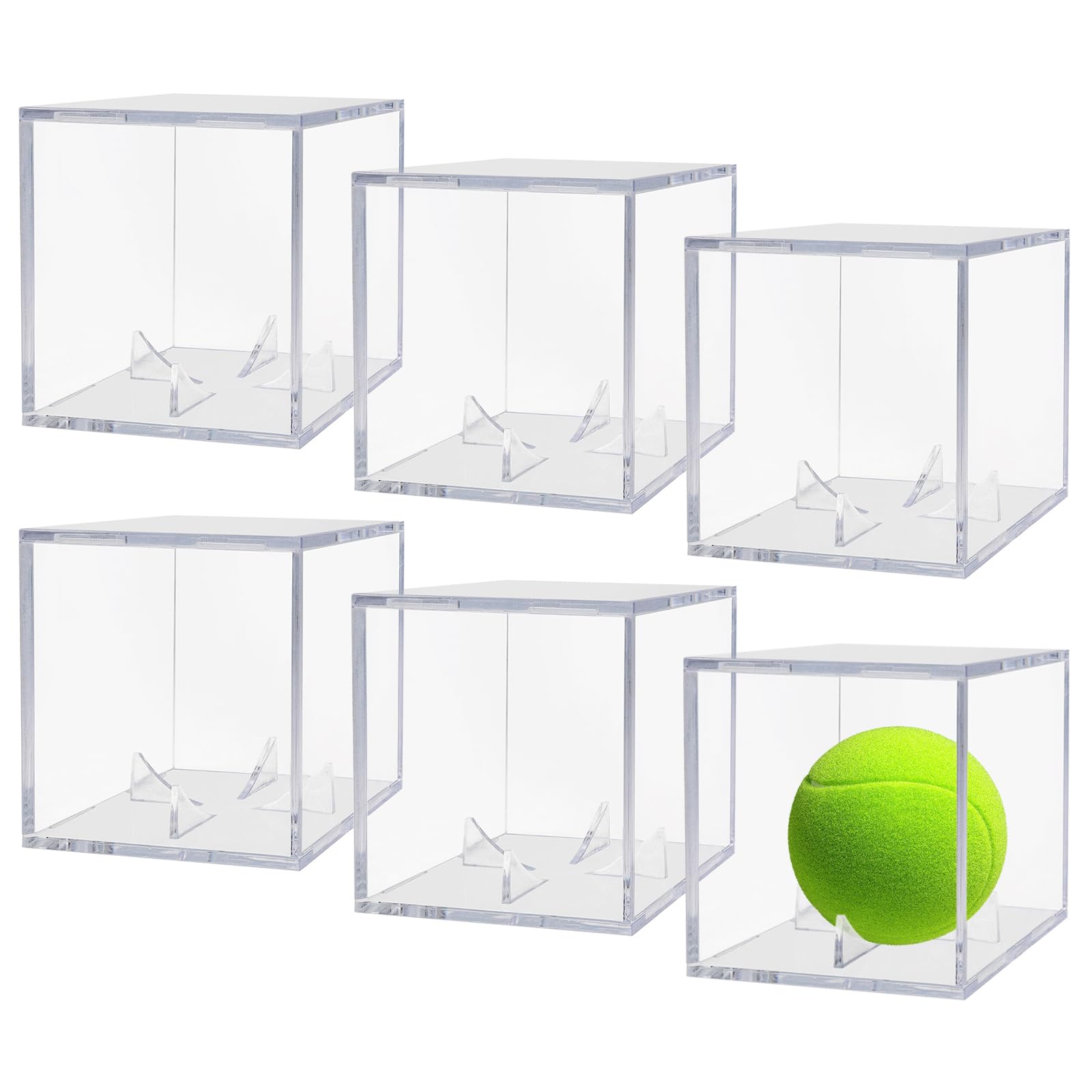 Tobefore 3.15-Inch 6-Pack Baseball Display Case-Collector display case transparent acrylic,stackable design