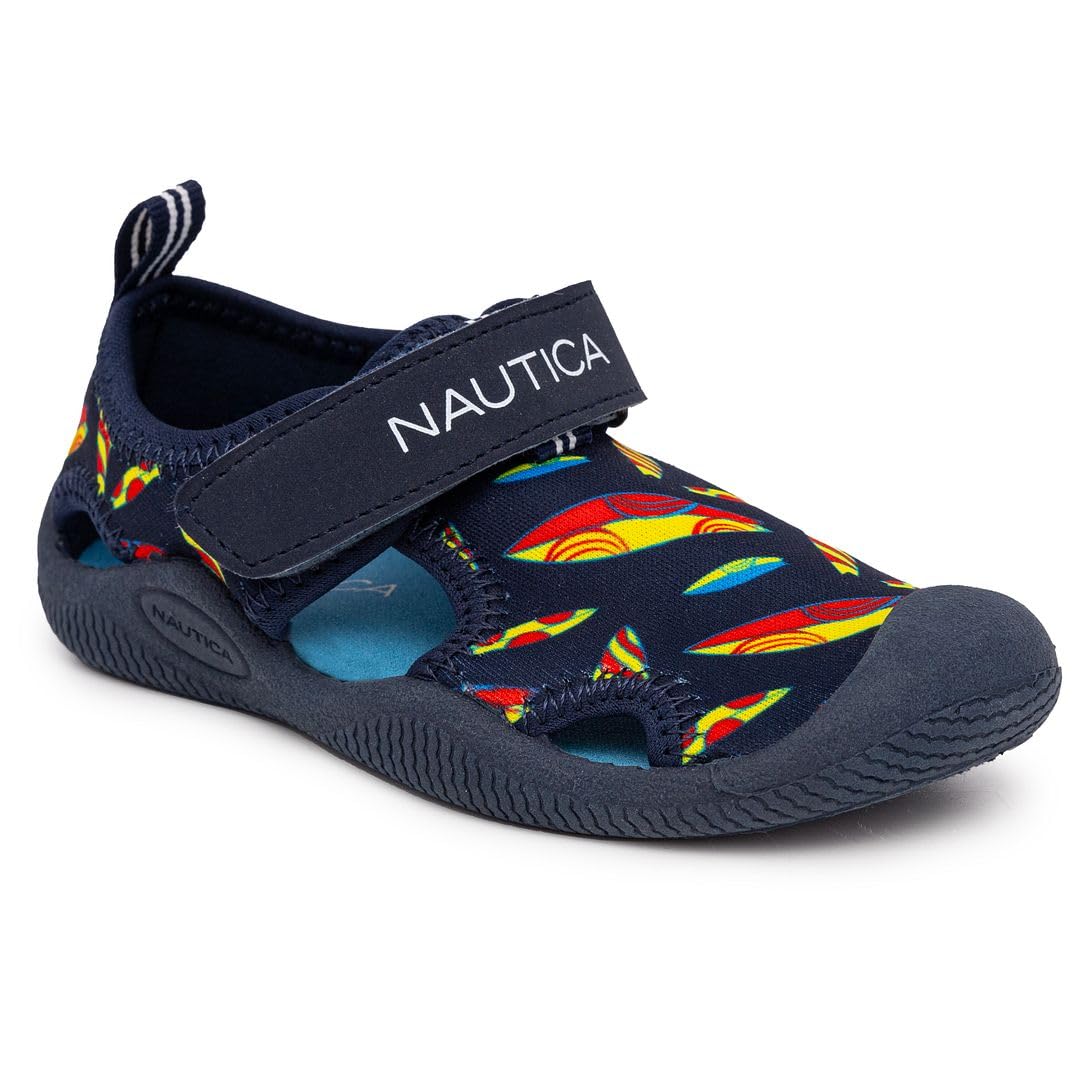 Nautica Kids Water Shoes for Boys Girls Toddler Quick Dry Swim Shoes Aqua Socks Beach Pool Closed Toe Barefoot Summer Watershoes for Toddlers Size 5-12