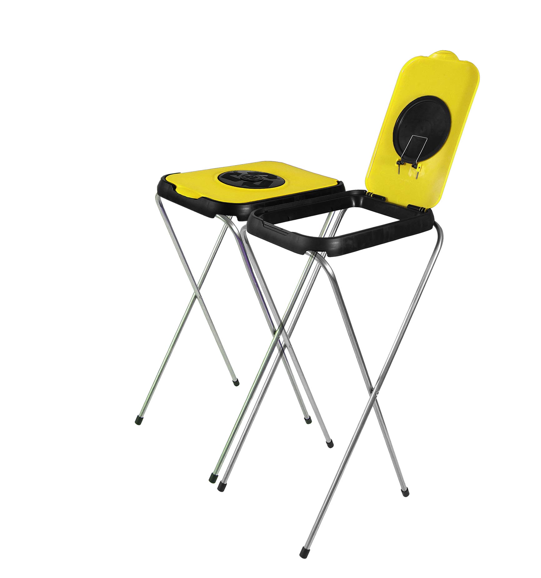 BigDean 2 Müllsackständer SwingFix GELB Müllsackhalter 120L | Müllbeutelständer für Blauer Sack & Gelber Sack, Einer & Mülleimer für 120 Liter Säcke